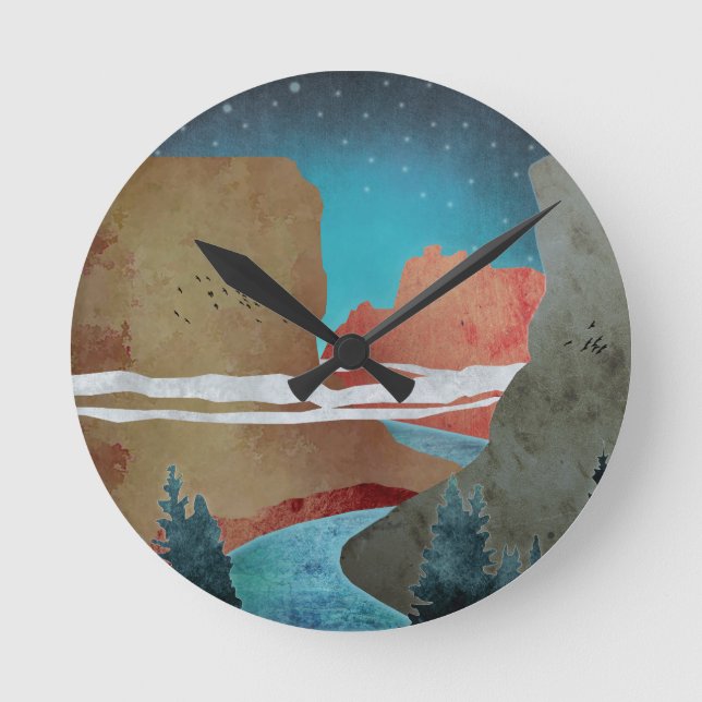 Canyon Birds Round Clock (Front)