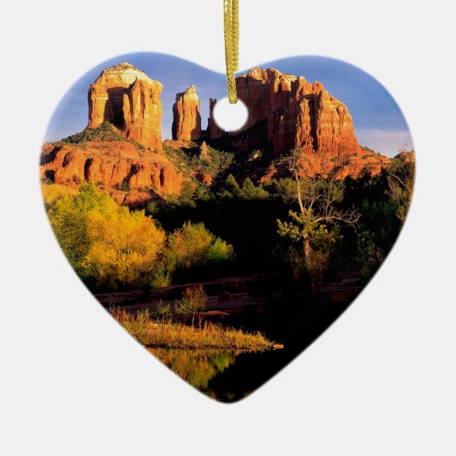 Canyon Cathedral Rock Sedona Ceramic Tree Decoration (Front)