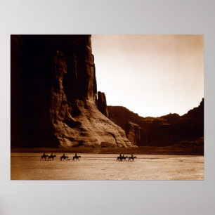 Canyon de Chelly Navajo by E. S. Curtis 1904 Poster