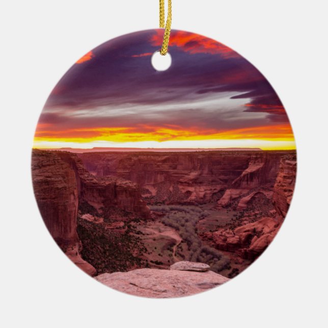 Canyon de Chelly, sunset, Arizona Ceramic Ornament (Front)