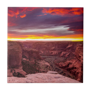 Canyon de Chelly, sunset, Arizona Ceramic Tile