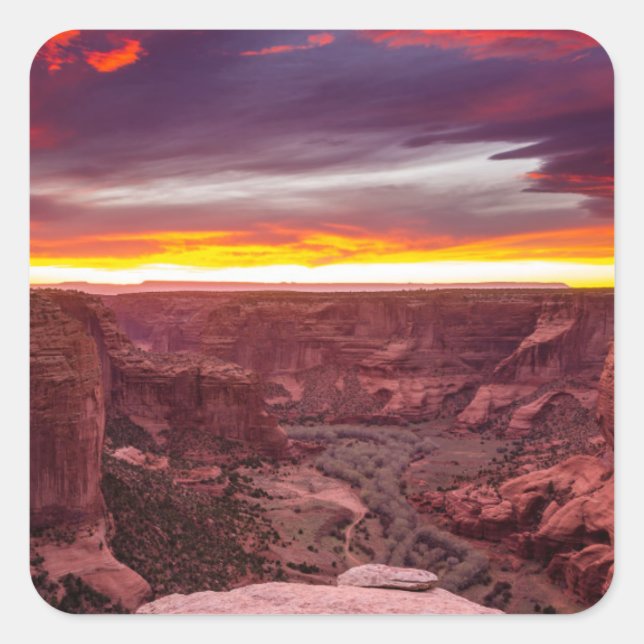 Canyon de Chelly, sunset, Arizona Square Sticker (Front)