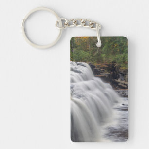 Canyon Falls On The Sturgeon River Near L'Anse Key Ring