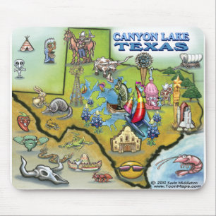 Canyon Lake TEXAS Map Mouse Pad