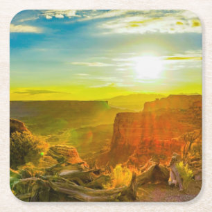 Canyon lands National Park Moab Utah Square Paper Coaster
