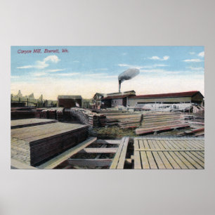 Canyon Lumber Mill Scene Poster