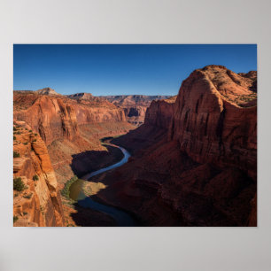 Canyon Majesty: Winding River Through Red Rock Cli Poster