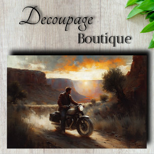 Canyon Motorcycle Journey Decoupage Tissue Paper