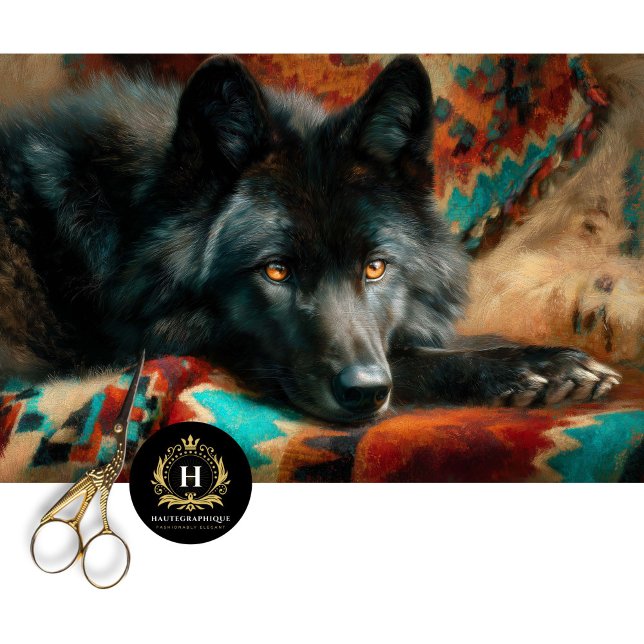 Canyon Night Black Wolf Portrait Tissue Paper (Creator Uploaded)