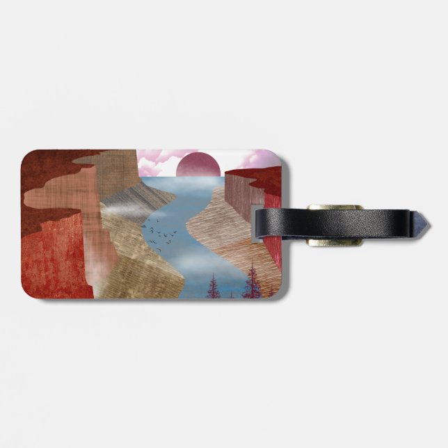Canyon Ocean Landscape Luggage Tag (Back Horizontal)