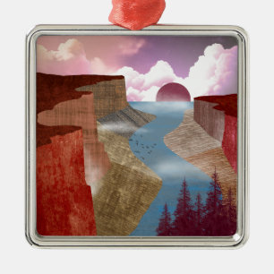 Canyon Ocean Landscape Metal Ornament