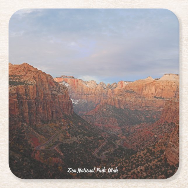 Canyon Overlook Zion National Park, Utah  Square Paper Coaster (Front)