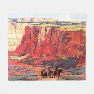 “Canyon Riders” Western art by Edgar Payne Fleece Blanket