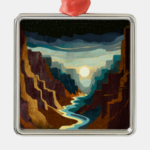 Canyon Sunset Landscape Metal Ornament
