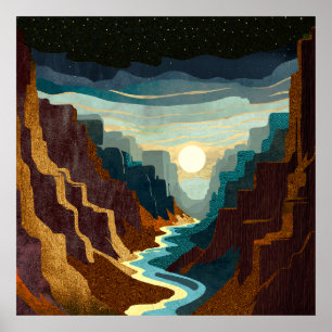 Canyon Sunset Landscape Poster