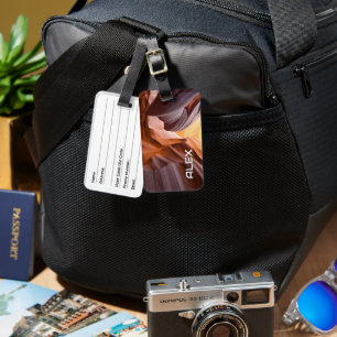 Canyon Wave Sandstone Pattern Earthy Tones Luggage Tag