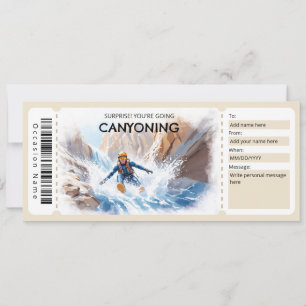 Canyoning Gift Ticket Invitation