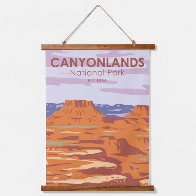 Canyonlands National Park Island In the Sky Retro Hanging Tapestry (Front)