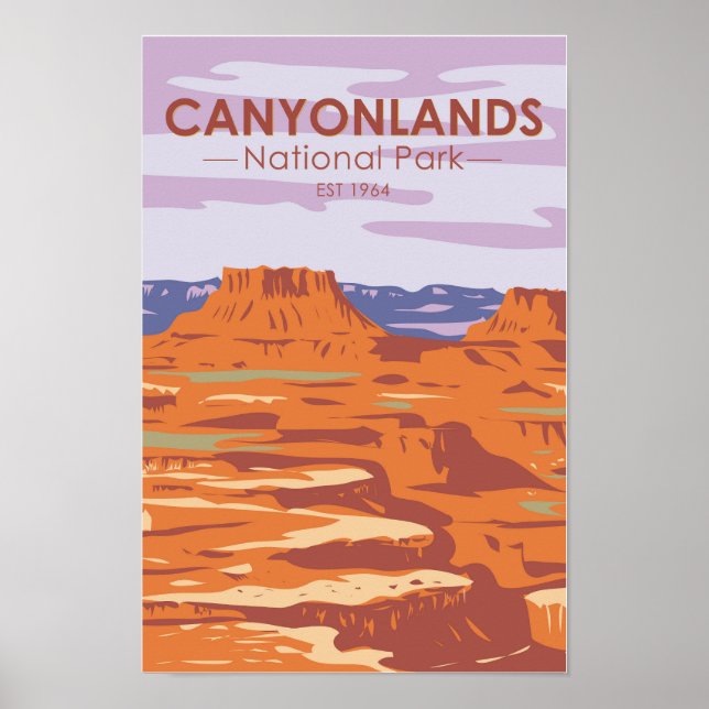 Canyonlands National Park Island In the Sky Retro Poster (Front)