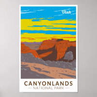 Canyonlands National Park Moab Travel Art Vintage