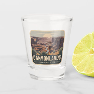 Canyonlands National Park Retro Badge Shot Glass