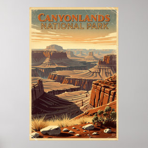 Canyonlands National Park Retro Poster