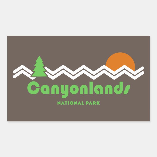 Canyonlands National Park Retro Rectangular Sticker (Front)