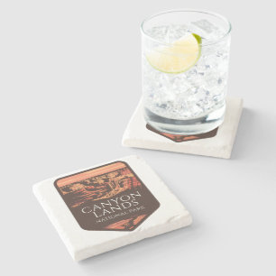 Canyonlands National Park Sunset Emblem Stone Coaster
