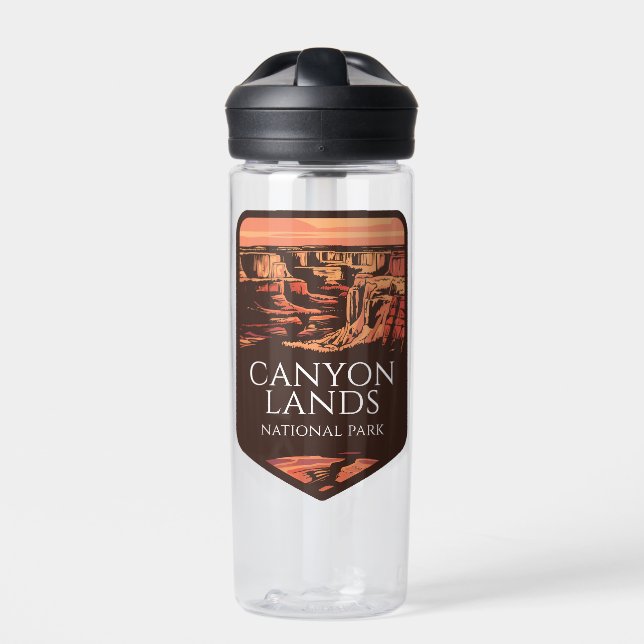 Canyonlands National Park Sunset Emblem Water Bottle (Front)