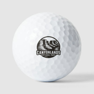 Canyonlands National Park Travel Black White Art Golf Balls