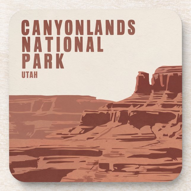 Canyonlands National Park Utah Minimal Landscape Coaster (Front)