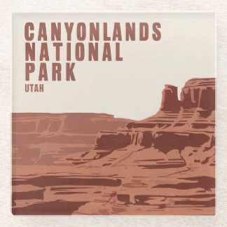 Canyonlands National Park Utah Minimal Landscape Glass Coaster