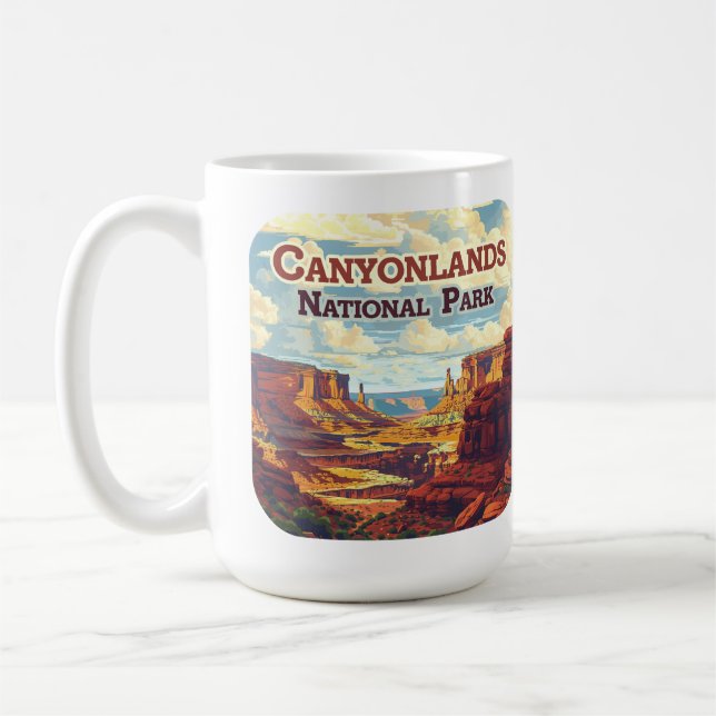 Canyonlands National Park Utah Moab Retro Coffee Mug (Left)
