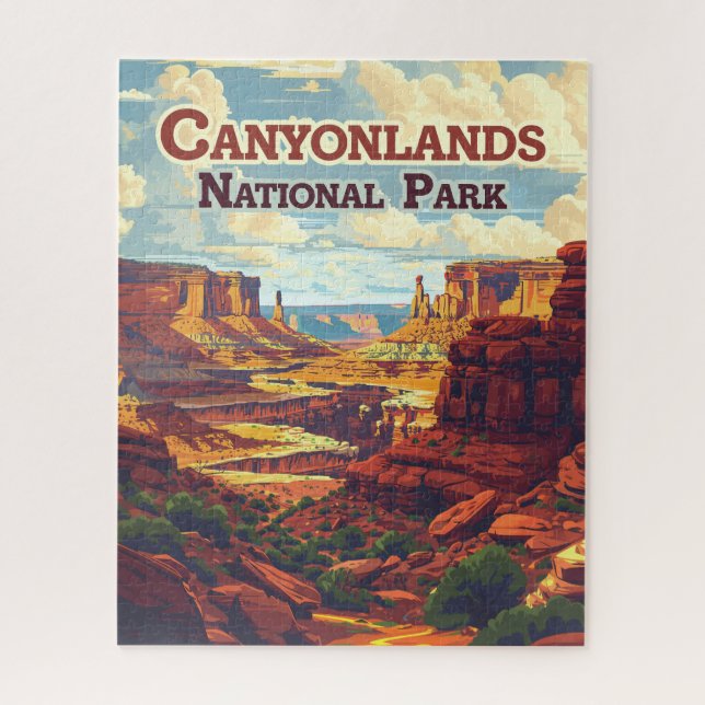 Canyonlands National Park Utah Moab Retro Jigsaw Puzzle (Vertical)