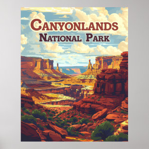 Canyonlands National Park Utah Moab Retro Poster