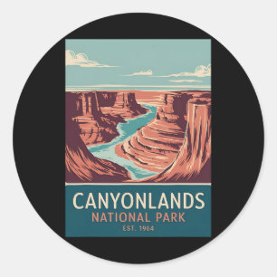 Canyonlands National Park Vintage Camping Hiking M Classic Round Sticker