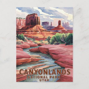Canyonlands National Park Watercolor Landscape Holiday Postcard