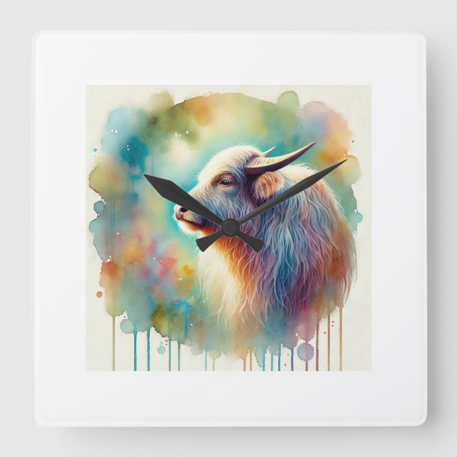 Cao 160724AREF253 - Watercolor Square Wall Clock (Front)