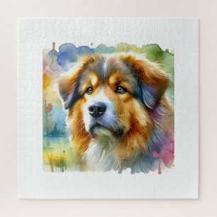 Cao da Serra de Aires Dog 070824AREF123 - Watercol Jigsaw Puzzle