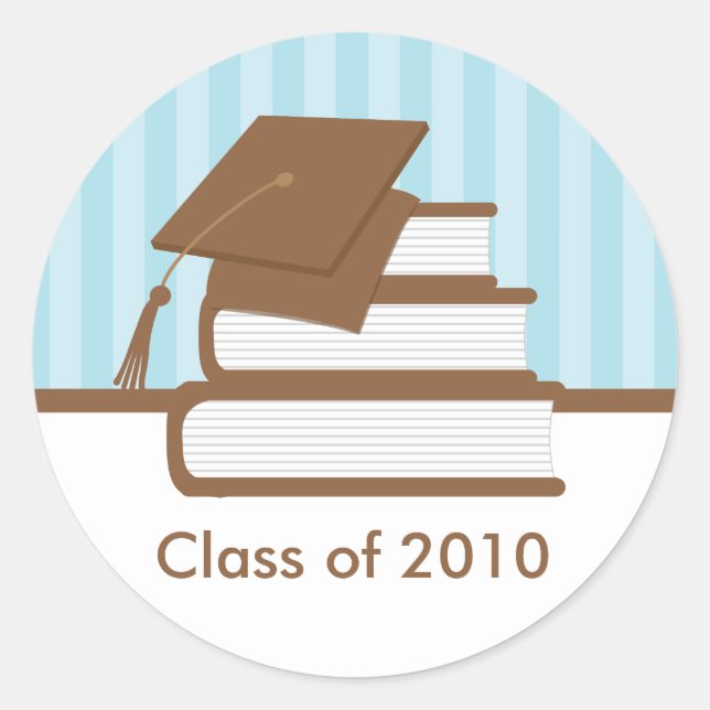 Cap and Books Graduation Address Label (Front)