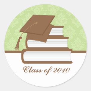 Cap and Books Graduation Address Label