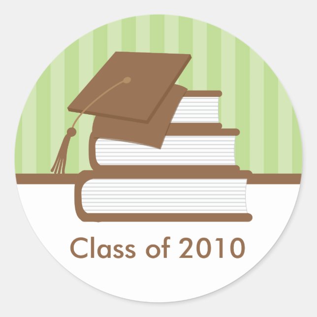 Cap and Books Graduation Address Label (Front)