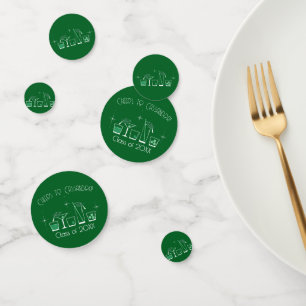 Cap and Cocktail Graduation Party Dark Green Confetti