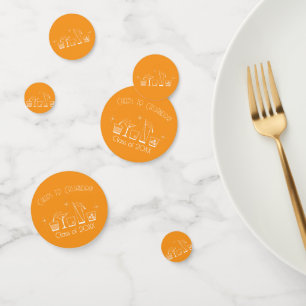 Cap and Cocktail Graduation Party Orange Confetti