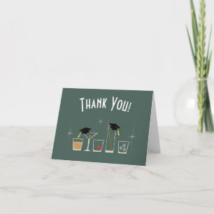Cap and Cocktail Graduation Party Thank You Card