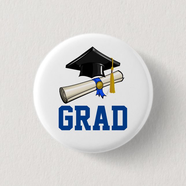 Cap and Diploma 3 Cm Round Badge (Front)