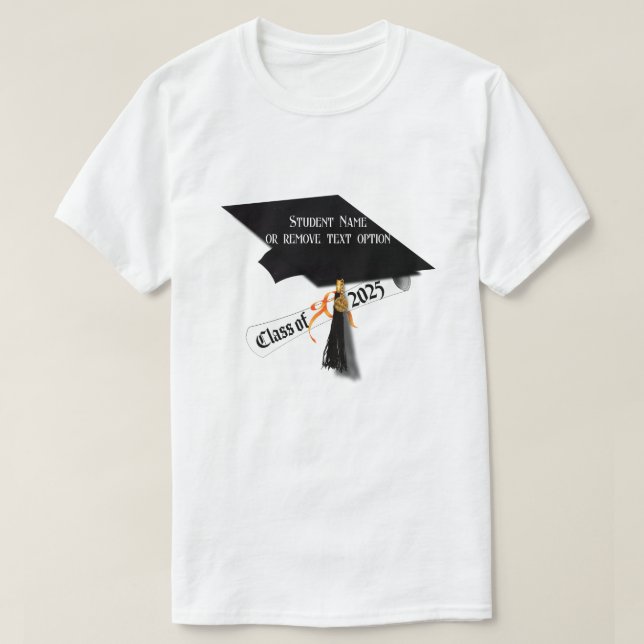 Cap and Diploma Class of 2025 Graduation T-Shirt (Design Front)