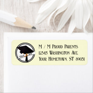 Cap and Diploma Class of 2026 Graduation Return Address Label