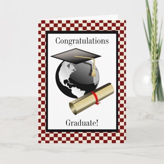 Cap and Diploma Greeting Card (Front)