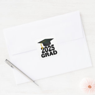 Cap and Tassel Class of 2025 Graduation  Square Sticker